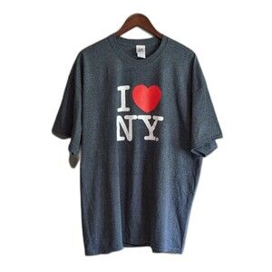 I Love NY Size 2XL T-shirt Gray Mens XXL Tee Shirt New York City NYC SS